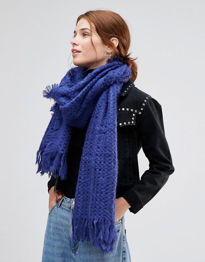 Lavand Knitted Scarf - Blue