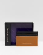 Smith And Canova Leather Card Holder In Tan - Tan