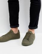 Fred Perry B721 Tricot Sneakers In Khaki - Green