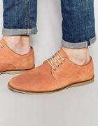 Asos Desert Shoes In Coral Suede - Peach