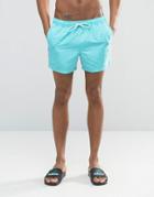 Asos Swim Shorts In Turquoise Short Length - Blue