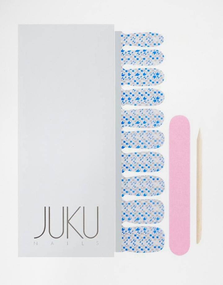 Juku Nails Multi Confetti Print Nails Wraps - Blue - Blue