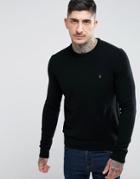 Farah Rosecroft Lambswool Sweater In Black - Black