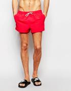 Asos Super Short Length Swim Shorts In Red - Red