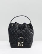 Love Moschino Quilted Bucket Bag - Black