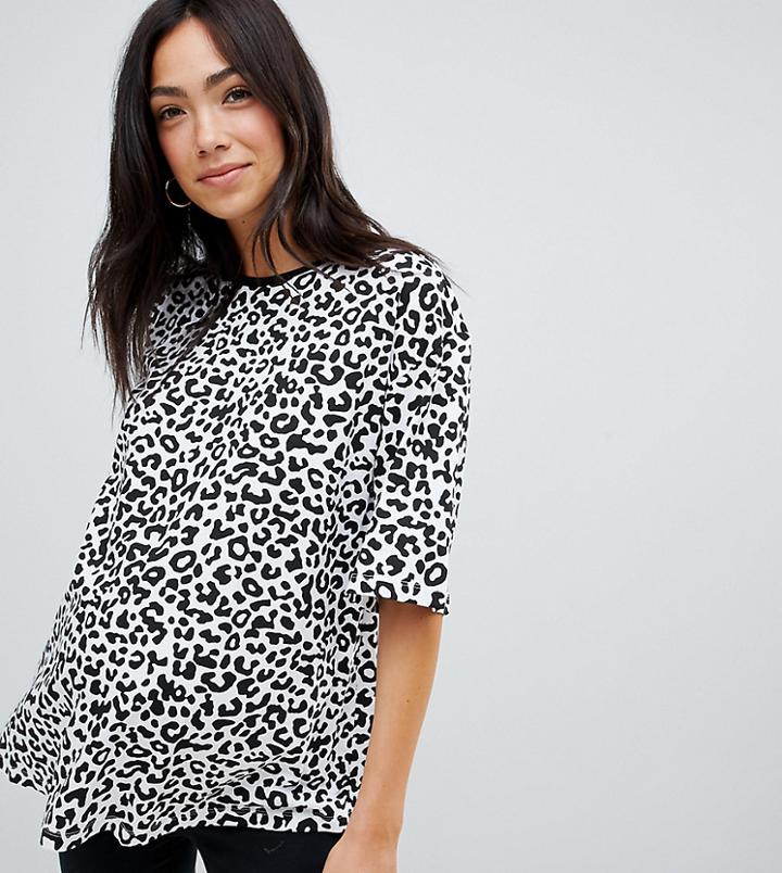 Asos Design Maternity Mono Animal Smock T-shirt - Multi