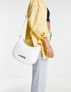 Love Moschino Quilted Shoulder Bag In White