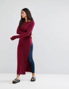 Noisy May Molde Wool Blend Knit Top - Red