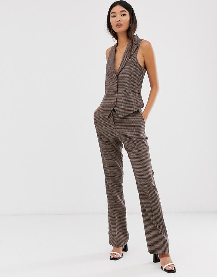 Asos Design Check Slim Straight Suit Pants-multi