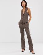 Asos Design Check Slim Straight Suit Pants-multi