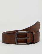 New Look Faux Leather Belt In Mid Brown - Brown