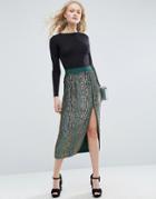 Asos Pencil Skirt With Contrast Sequin - Gray