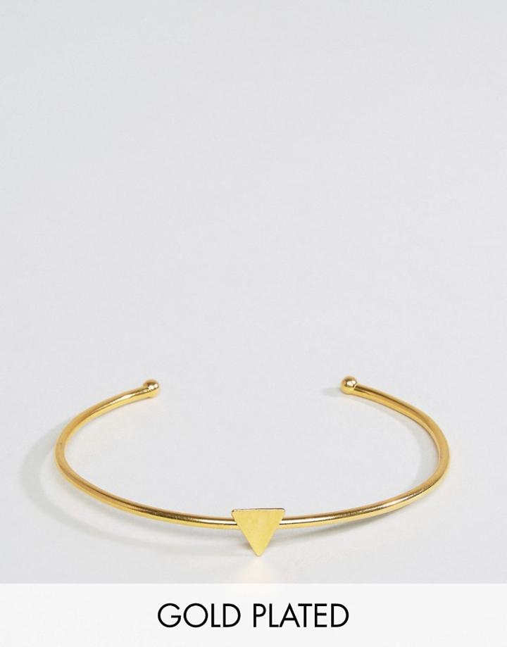 Ottoman Hands Triangle Shape Bangle - Gold