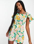 Topshop 70s Floral Romper-multi