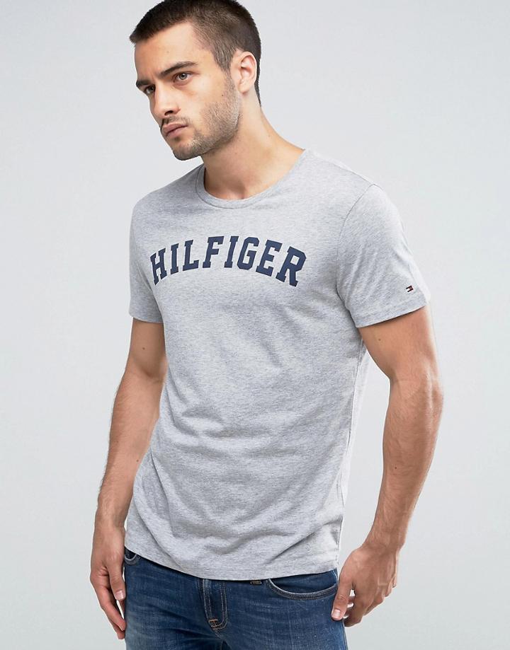 Tommy Hilfiger Logo Crew T-shirt Gray - Gray