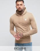 Good For Nothing Hoodie In Stone With Chest Logo - Stone