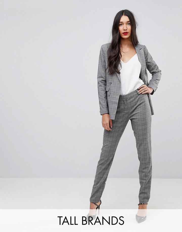 Y.a.s Tall Check Cigarette Pants - Black