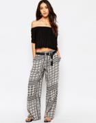 Vila Tile Print Palazzo Pant - Multi