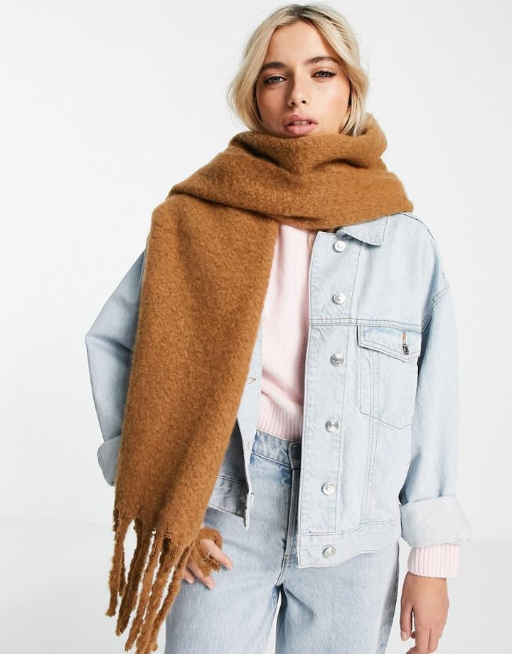 Boardmans Polyester Super Fluffy Scarf In Camel - Camel-neutral