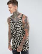 Roadies Of 66 Oversized Tank In Leopard Print - Multi