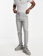 Bolongaro Trevor Skinny Suit Pants In Gray Pinstripe