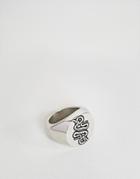 Asos Ring With Embossed Snake In Burnished Gunmetal - Black
