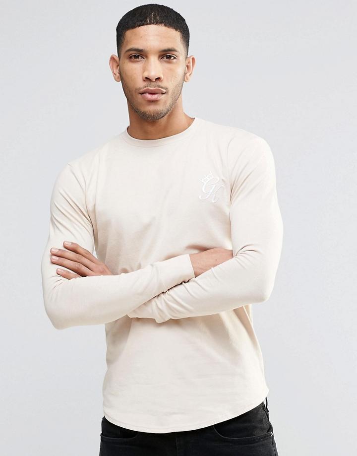 Gym King Long Sleeve T-shirt - Sand
