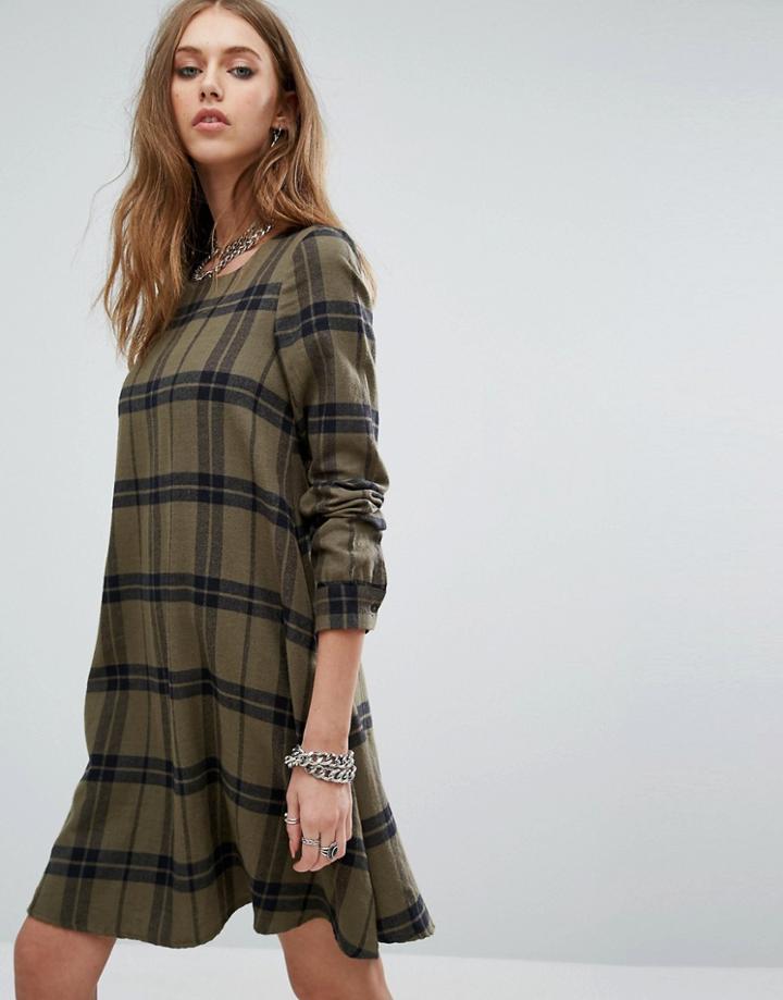 Noisy May Erik Swing Dress - Green