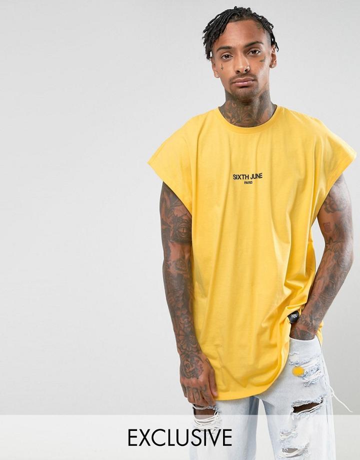 Sixth June Sleeveless T-shirt In Yellow - Yellow