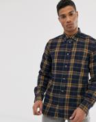 French Connection Multi Flannel Check Shirt-navy