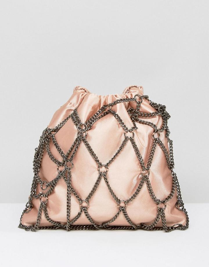 Cta Asos Chain Pouch Clutch Bag - Pink