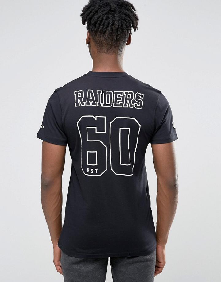 New Era Raiders T-shirt With Back Print - Black
