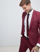 Twisted Tailor Super Skinny Suit Jacket In Burgundy-red