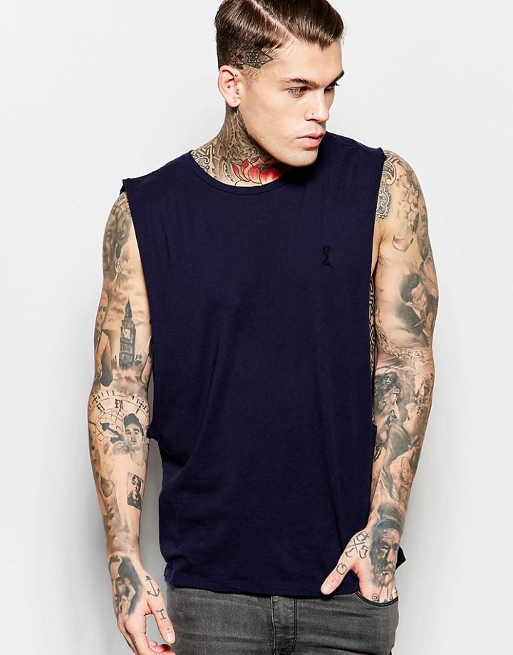 Religion Tank With Extreme Arm Holes - Blue