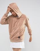 Sixth June Oversized Hoodie In Stone Suedette - Stone