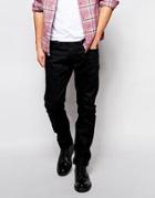 Edwin Jeans Ed-55 Relaxed Tapered Fit White Listed Black Selvage - Black