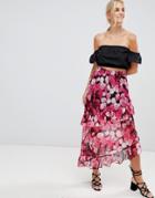 Na-kd Asymmetric Flounce Skirt - Pink