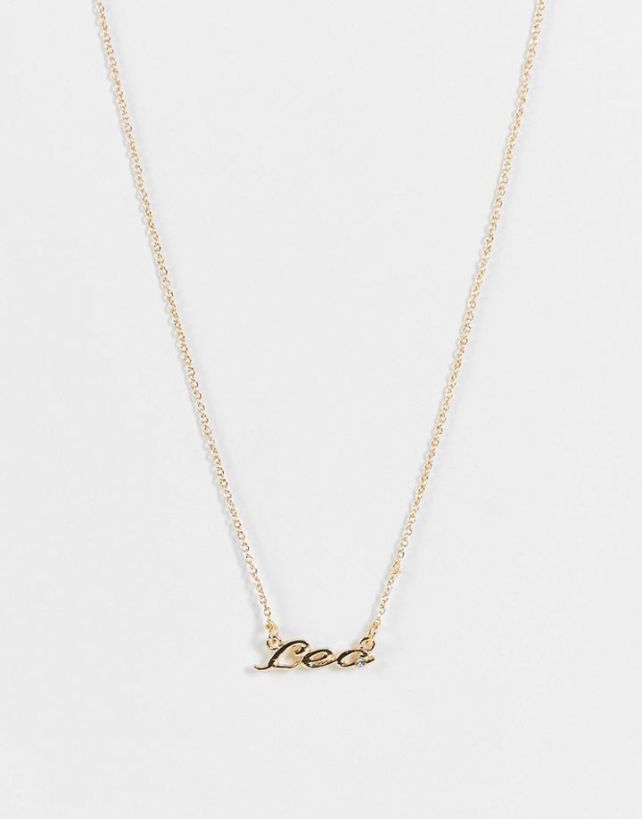 Monki Zodiac Leo Sign Necklace In Gold