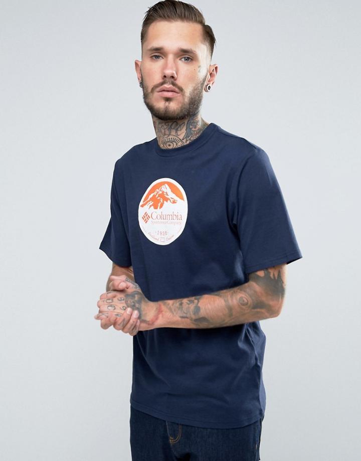 Columbia Pioneer Logo Print T-shirt - Navy