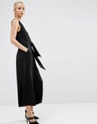 Asos Tie Side Jumpsuit - Black