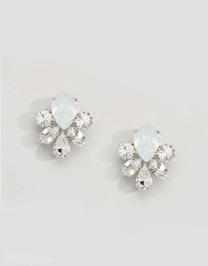 Krystal London Swarovski Crystal Fancy Drop Earring - Silver