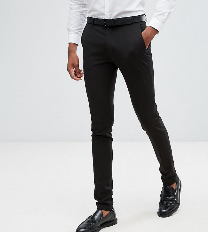 Asos Tall Super Skinny Fit Suit Pants In Black - Black