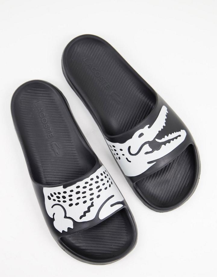 Lacoste Croco Slides 2.0 In Black