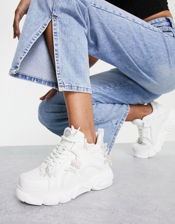 Buffalo Cld Corin Butterfly Sneakers In Pearl White