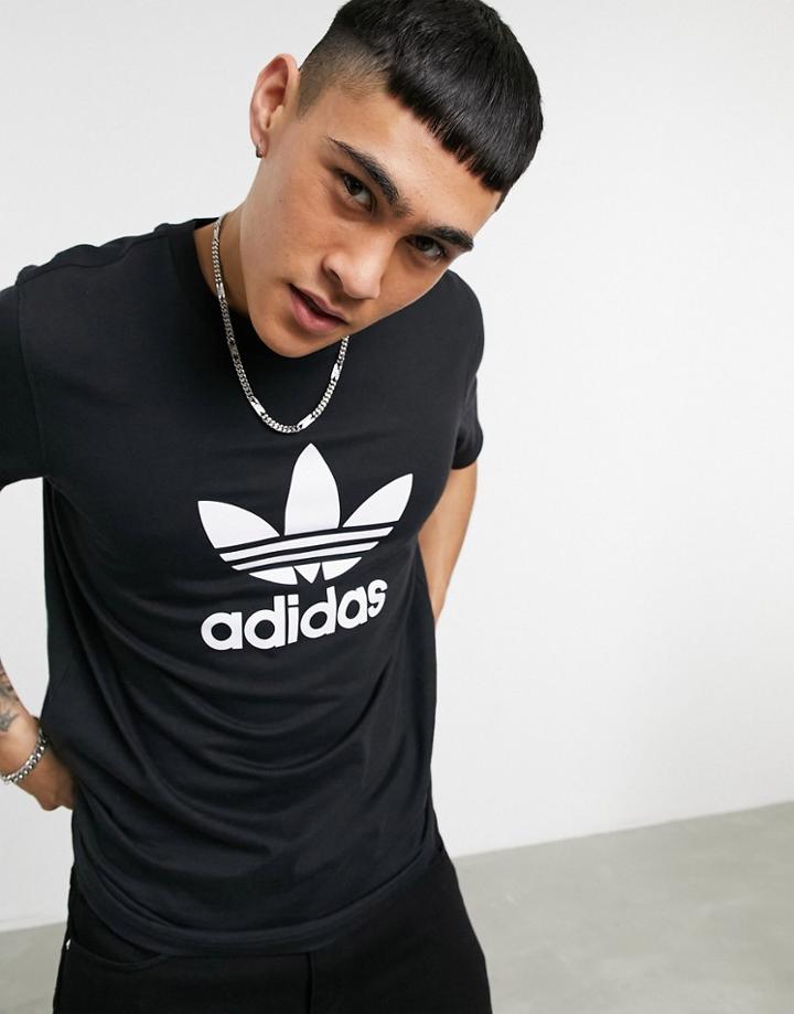 Adidas Originals Adicolor T-shirt In Black With Large Logo