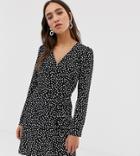 River Island Tea Dress In Polka Dot - Black