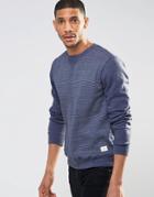 Bellfield Lined Print Sweatshirt - Navy