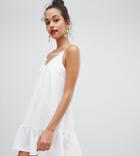 River Island Swing Dress With Cami Straps In White - White