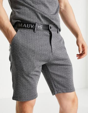 Mauvais Geo Knit Smart Shorts In Black