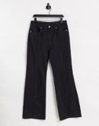 Weekday Orian Set Organic Cotton Flared Pinstripe Jeans In Black